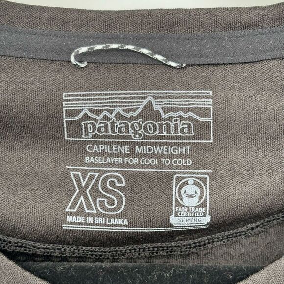 Patagonia CAPILENE MIDWEIGHT BASELAYER FOR COOL TO COLD Tee Shirt Black Size XS - Picture 2 of 4